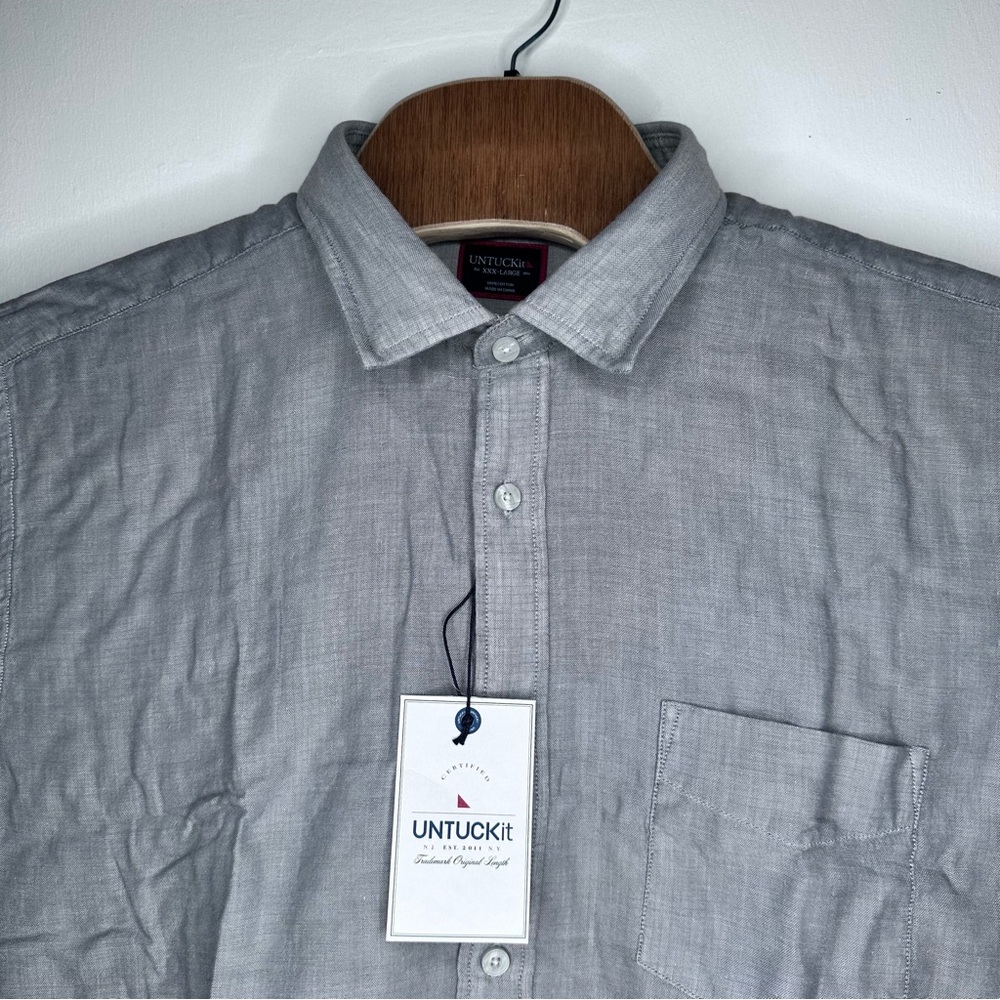 UNTUCKit Valadige Gray Long Sleeve Button Up Mens XXXL Shirt